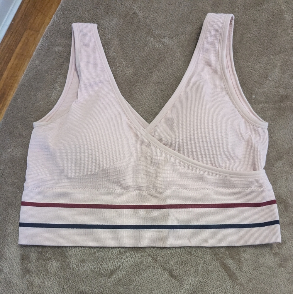 Zyia Pink Sports Bra with Striped Detail
